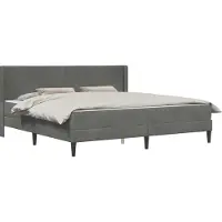 vidaXL Cadre de lit avec matelas gris foncé 180 x 200 cm velours