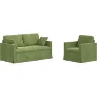 vidaXL Ensemble de canapé , 2 pièces, vert émeraude, en velours