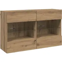 vidaXL Meuble TV Artisan Chêne 98,5 x 30 x 60,5 cm Matériau dérivé du bois
