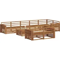 vidaXL Ensemble de salon de jardin 9 pièces en bois d'acacia massif, finition naturelle