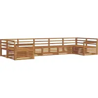vidaXL Ensemble de salon de jardin 7 pièces en bois d'acacia massif, finition naturelle