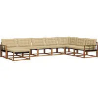vidaXL Ensemble de canapés d'extérieur avec coussins 8 pièces Nature et Beige