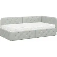 vidaXL Cadre de lit d'angle gris clair 100 x 200 cm Velours