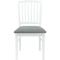 vidaXL - 2 chaises de salle à manger, bois massif d'hévéa, blanches