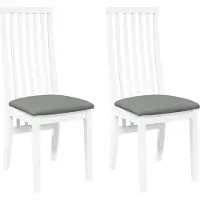 vidaXL Chaises de salle à manger avec coussins 2 pcs. Blanc Bois massif Hévéa