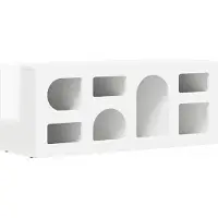 vidaXL Armoire TV blanc brillant 100 x 35 x 40 cm Bois composite