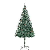 vidaXL Sapin de Noël artificiel avec 300 LED Vert 180 cm PVC et Acier