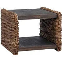 vidaXL Table basse Nature 45 x 45 x 45 cm en bois d'acajou massif