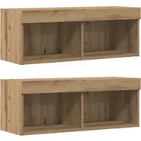 vidaXL Ensemble de meubles TV , 8 pièces, en bois stratifié imitation chêne artisanal