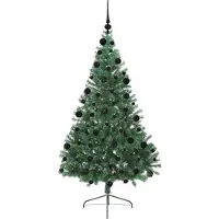 vidaXL Sapin de Noël artificiel pré-éclairé Vert 210 cm PVC