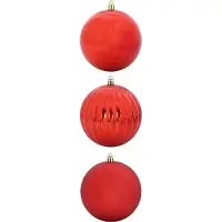 vidaXL Ensemble de Boules de Noël 3 pcs Rouge Plastique