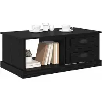vidaXL Table basse noire imitation chêne 90 x 50 x 35 cm Bois composite