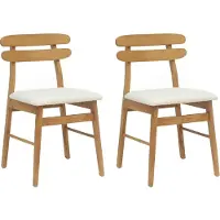 vidaXL Chaise de salle à manger 2 pcs Naturel et clair Bois massif de caoutchouc