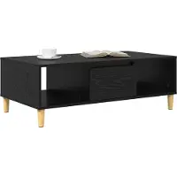 vidaXL Table basse noir aspect chêne 102 x 55 x 35 cm en aggloméré