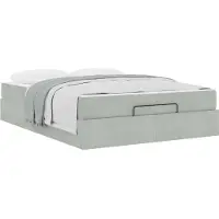 vidaXL Lit avec matelas, 2 pièces, velours gris clair