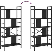 vidaXL Étagère Chêne noir 75 x 30 x 156 cm Bois d'ingénierie