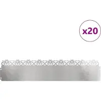 vidaXL Bordures de jardin, 20 pièces, 103 x 0,05 x 22 cm, acier inoxydable, argenté