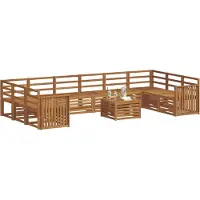 vidaXL Ensemble de meubles de jardin , 11 pièces, couleur naturelle
