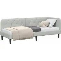 vidaXL Cadre de lit d'angle gris clair 80 x 200 cm velours
