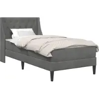 vidaXL Cadre de lit avec matelas gris foncé 80 x 200 cm velours