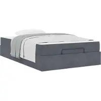 vidaXL Lit avec matelas (2 pièces) - Velours gris foncé