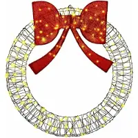 vidaXL Couronne avec 150 LED Blanc chaud 120 cm Rotin
