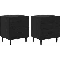 vidaXL Cabinet de chevet 2 pcs Chêne noir 40 x 35 x 47.5 cm