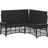 vidaXL Ensemble de chaises longues de jardin , réglables, noir, 164 x 164 x 112 cm
