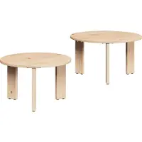 vidaXL Table basse 2 Pcs Naturelle 47.5 X 47.5 X 27 Cm Lumarko !