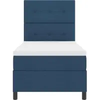vidaXL Lit boxspring avec bandes lumineuses LED bleues, 80 x 200 cm, tissu