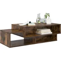 vidaXL Table basse en bois imitation chêne fumé, 105 x 50 x 32,5 cm