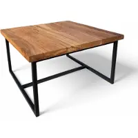 WestTree Table basse 100x60cm, Table d'appoint, Table d'appoint, Plateau chêne massif sur piètement acier