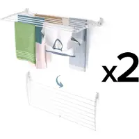 Foxydry 2x séchoir à linge mural, pliable - Fold Down 116 cm blanc