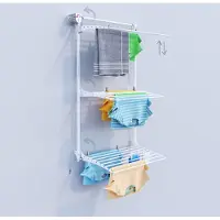 Foxydry Tower 88 cm blanc – Étendoir à linge mural vertical à trois niveaux, pliable, réglable en hauteur et peu encombrant