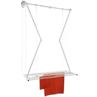 Foxydry Mini 128 cm blanc – Étendoir à linge de plafond manuel, réglable en hauteur et peu encombrant