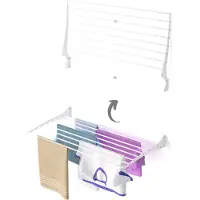 Foxydry Fold - Séchoir à linge mural pliable, inoxydable et pour l'intérieur et l'extérieur