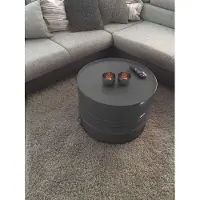 SRM Design Fassmöbel Table d'appoint Tonneau Meuble Design Table basse Anthracite Ø 57cm
