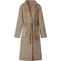 vidaXL Robe de bain sans capuche Camel s Flanelle