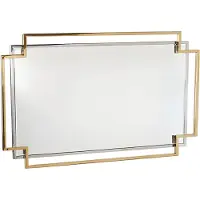 Xl Moebel Gmbh Miroir mural doré en verre au look élégant