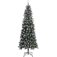 vidaXL Sapin de Noël artificiel Vert 240 cm PVC, plastique et acier