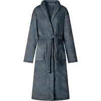 vidaXL Robe de bain sans capuche Bleu marine l Flanelle