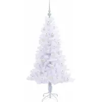 vidaXL Sapin de Noël artificiel avec 150 LED Blanc 150 cm PVC et Acier