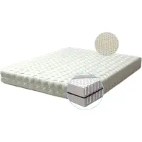 Letti Matelas en latex Coco Aloe Vera 80x200 - Hauteur 20 cm - Dureté H3 (hard) - 7 zones - RG70 - noyau 3 couches -
