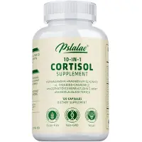 Pslalae Complément alimentaire 10-en-1 au cortisol (120 gélules) Compléments alimentaires, cerveau, système nerveux, stress, anxiété, relaxation, nerfs, santé physique