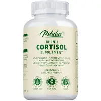Pslalae 10-in-1 Cortisol Supplement (120 capsules) Complément alimentaire, cerveau, système nerveux, stress, anxiété, santé du corps, ashwagandha, niveau de cortisol