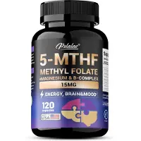 Pslalae 5-MTHF Methylfolate (120 capsules) Complément alimentaire, cerveau, mémoire, concentration, focus, énergie, système immunitaire, santé du cerveau