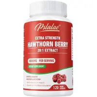 Pslalae Hawthorn Berry 20:1 Extract 8000mg (120 capsules) Complément alimentaire, cœur, circulation sanguine, pression artérielle, santé cardiaque, système immunitaire