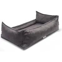 Letti Lit orthopédique pour animaux domestiques Soffy Nest 30x50, gris 100 % latex, avec rebord, imperméable, respirant et écologique