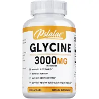 Pslalae Glycine 3000 mg (120 gélules) Compléments alimentaires, sommeil, stress, anxiété, récupération, métabolisme, mémoire, cerveau, nerfs, santé physique