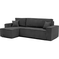 Idohome Canapé d'angle, canapé d'angle avec fonction sommeil - montage universel droite/gauche - Canapé-lit moderne & ensemble de canapés couleur : anthracite Paris Poso 34